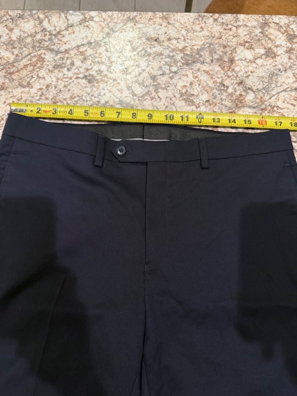Van Heusen Mens Classic fit 2 Piece Suit 38R 35x29 Pants Navy Blue Solid Stretch - Picture 11 of 14
